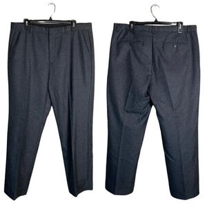 Calvin Klein Flat Front Trousers Dress Pants Men's Size 36x32 Gray Career Formal